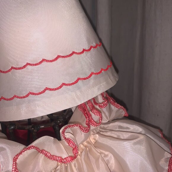 Pierrot Clown Halloween Costume vintage style cream and red NWOT - Picture 5 of 6